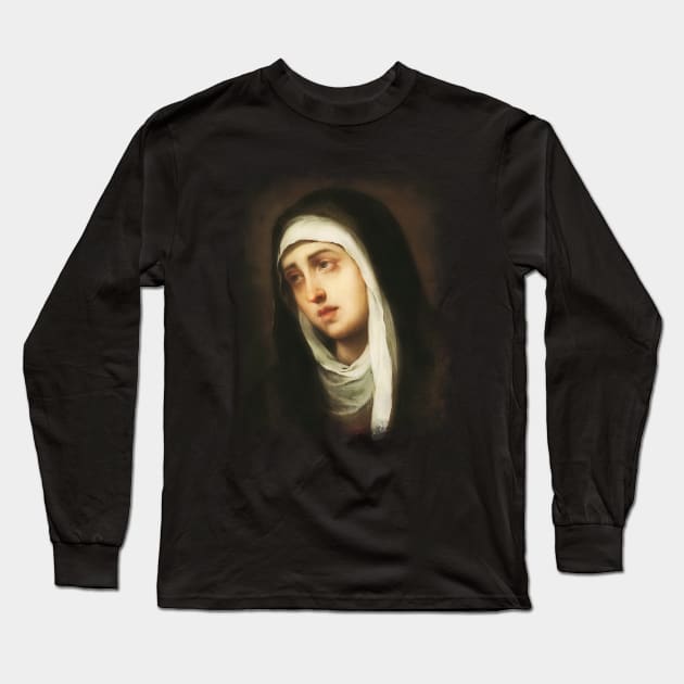 Our Lady of Sorrows Virgin Mary Dolorosa Long Sleeve T-Shirt by hispanicworld